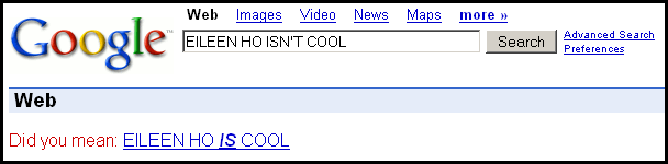 Google says EILEEN HO IS COOL